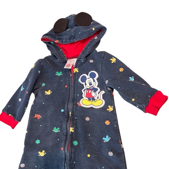 Disney Other - Disney Mickey Mouse Blue Hooded Onesie